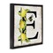 Stupell Industries Lemon & Bee E Letter Floater Framed Canvas Wall Art Design by Creatif Belle